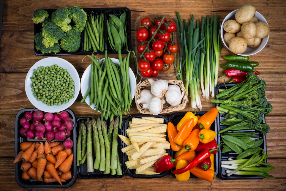 farm fresh vegetables on table
